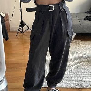 Gray baggy cargo pants